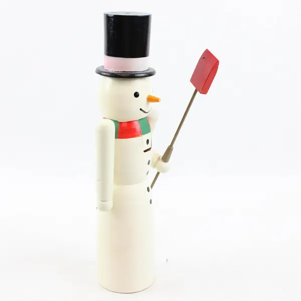 Vintage-Style Wooden Snowman Nutcracker 14in Christmas Holiday Collectible