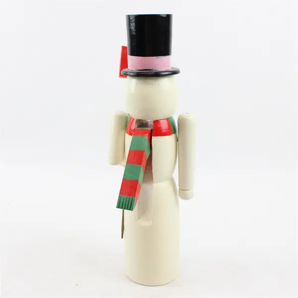Vintage-Style Wooden Snowman Nutcracker 14in Christmas Holiday Collectible