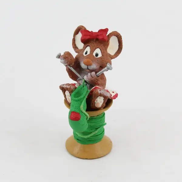 1991 Enesco Small Wonders Christmas Is Sew Special Figurine By Amy Wuffing