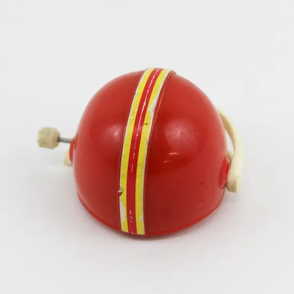 Vintage Tomy Wind Up Football Player Toy Red Helmet Yellow Stripe 70s-Singapore