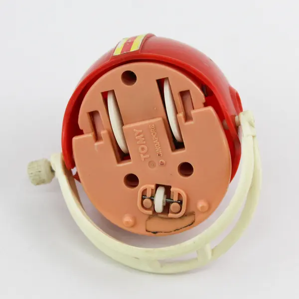 Vintage Tomy Wind Up Football Player Toy Red Helmet Yellow Stripe 70s-Singapore