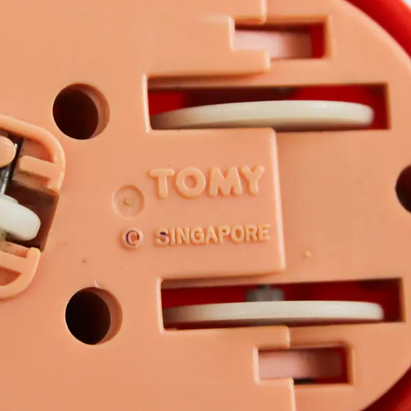 Vintage Tomy Wind Up Football Player Toy Red Helmet Yellow Stripe 70s-Singapore