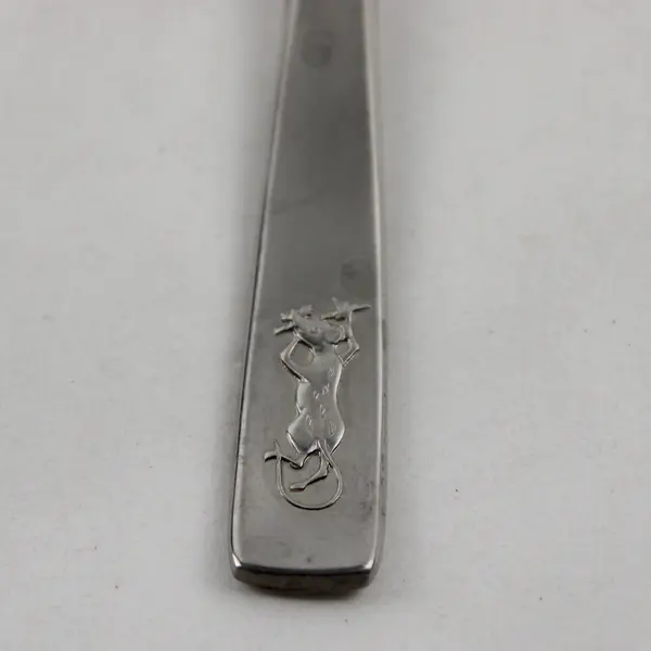 VTG Auerhahn Ultrasil 18/8 Stainless Youth Fork 6.5" Long Engraved Climbing Rat