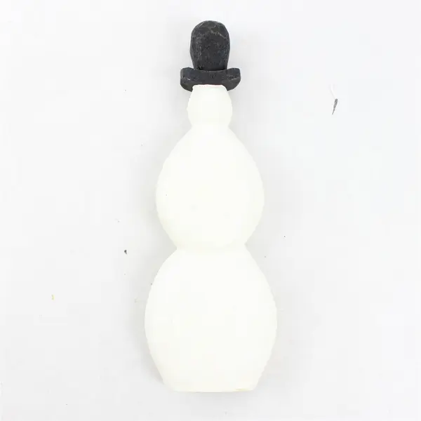  White Wooden Snowman Figurine with Bowtie - New