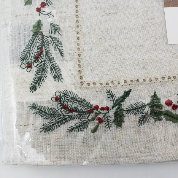 Set Of 4 Villeroy & Boch Rustic Season Embroidered Hemstitch Placemats 13" x 19"