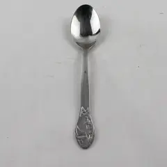 Vintage Gero Rare Unknown Pattern 18/8 SS Youth Spoon Engraved Squirrel 6" Good