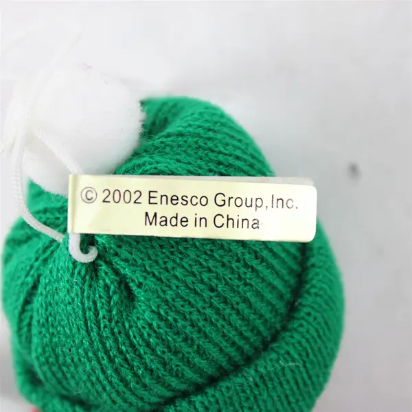 Enesco 2002 Snowman Plush Hanger with Snowflakes Red Scarf Green Hat New