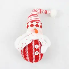 Accents & Occasions Snowman Beanbag-Style Figurine Red & White Stripes