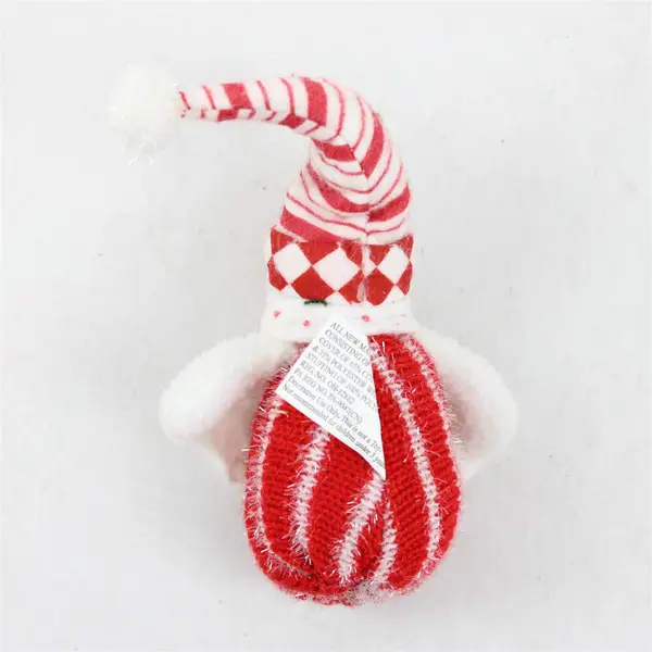 Accents & Occasions Snowman Beanbag-Style Figurine Red & White Stripes