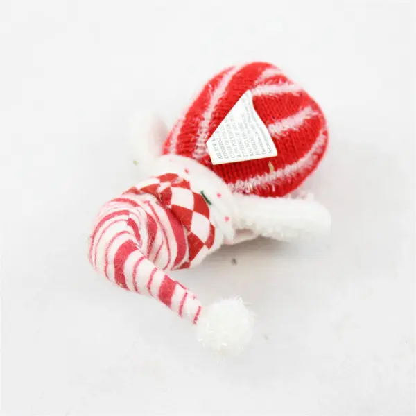 Accents & Occasions Snowman Beanbag-Style Figurine Red & White Stripes