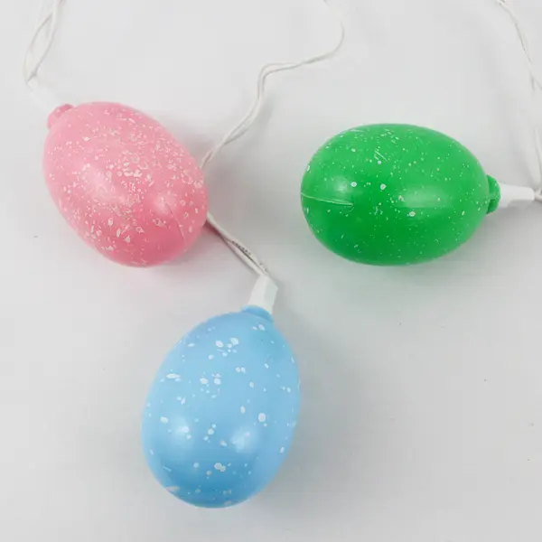 Set of 10 Easter Egg Light Strand, Pastel Colors Gel Plastic