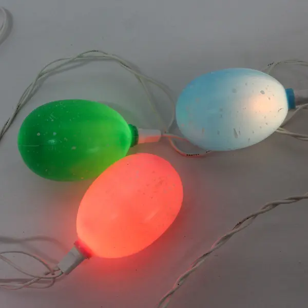 Set of 10 Easter Egg Light Strand, Pastel Colors Gel Plastic