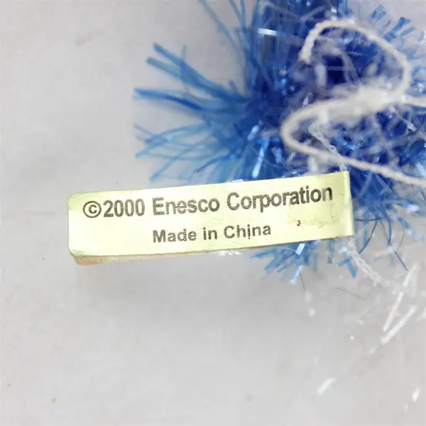 Vintage Knitted-Style Snowman Ornament Enesco 2000 New Holiday Collectible