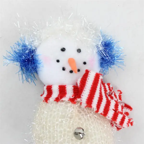 Vintage Knitted-Style Snowman Ornament Enesco 2000 New Holiday Collectible