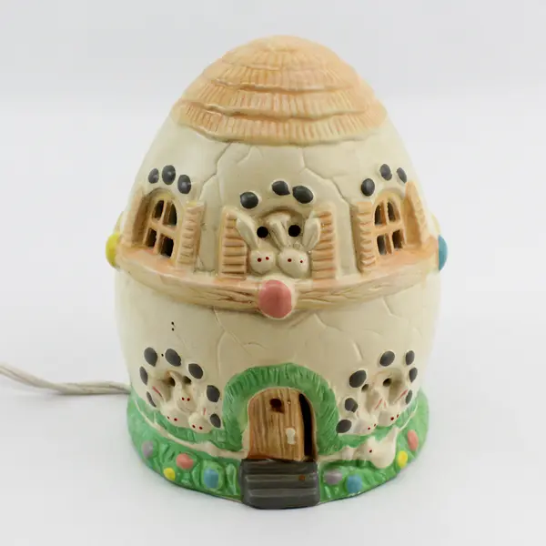 Vintage Easter Egg Shaped Ceramic House Night Light, 75 W 
