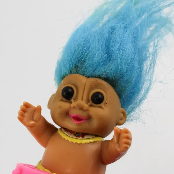 1990's Vintage Troll Doll Wind Up Baby Doll in Pink Walker