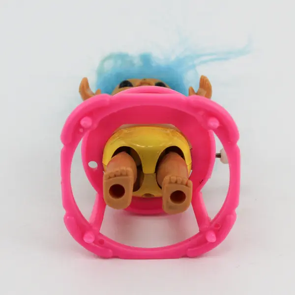 1990's Vintage Troll Doll Wind Up Baby Doll in Pink Walker