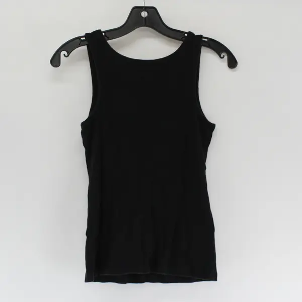 Victoria's Secret Black Tank Top Faux Pearl Accents Pink Bow Women's Small