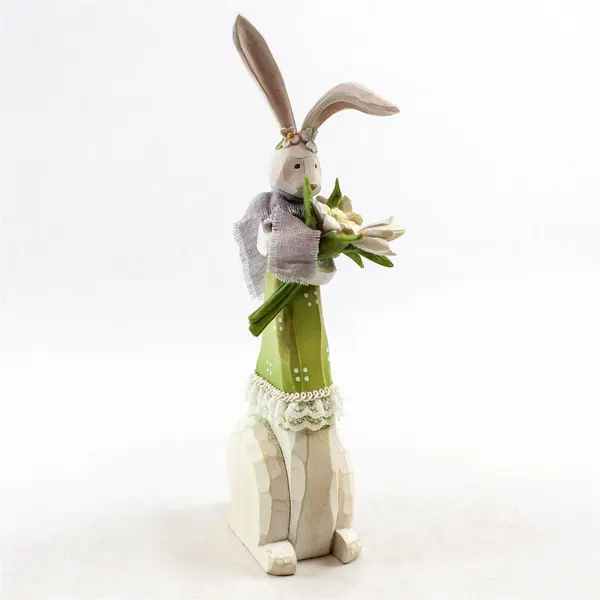 Lot of 3 Resin Easter Bunny Family Figurines Dad Mom Daughter