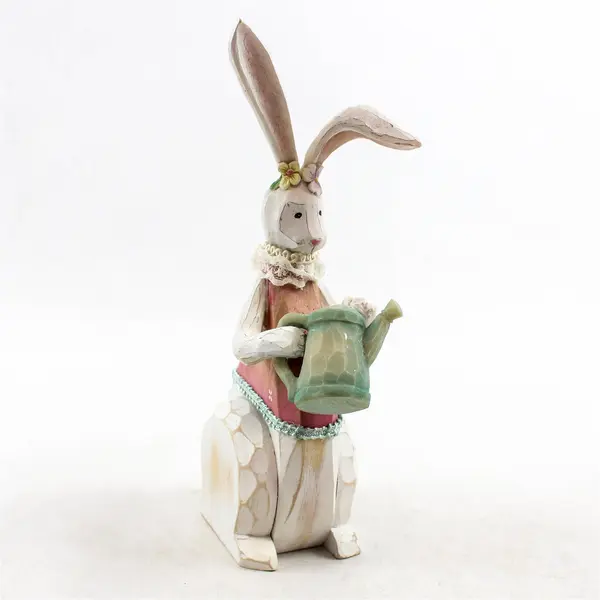 Lot of 3 Resin Easter Bunny Family Figurines Dad Mom Daughter