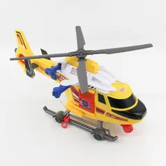 Dickie Toys Yellow  Rescue Helicopter With Lights And Sound Spinning Propeller