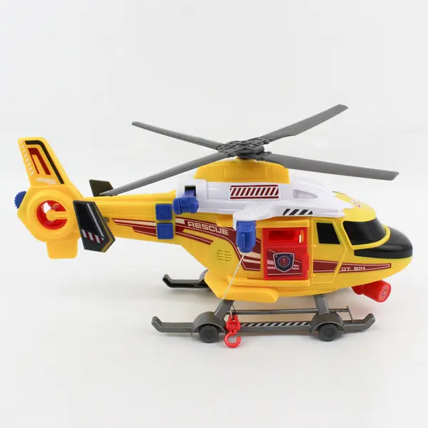 Dickie Toys Yellow  Rescue Helicopter With Lights And Sound Spinning Propeller