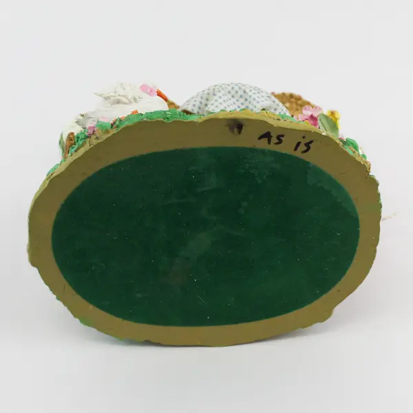 Large Easter Bunny Rabbits Standing Couple Drinking Tea Figurine Piece