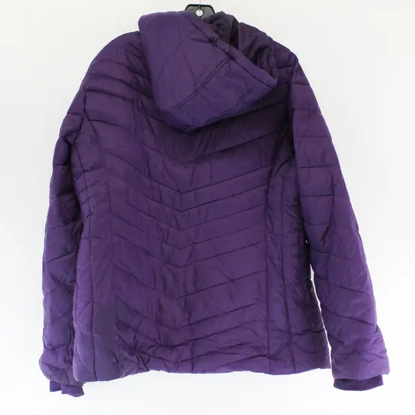 Xersion Dark Purple Puffer Jacket Removable Hood Women's XXL