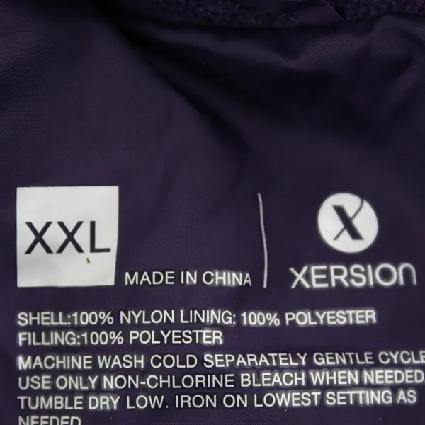 Xersion Dark Purple Puffer Jacket Removable Hood Women's XXL