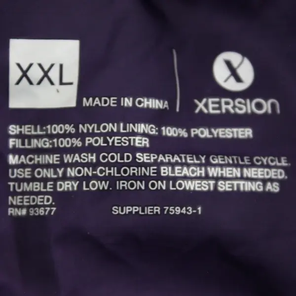 Xersion Dark Purple Puffer Jacket Removable Hood Women's XXL
