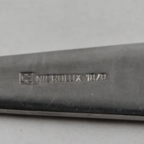 Vintage Nicrolux 18/9 Stainless Youth Fork Engraved Penguin Motif 5.5" Rare
