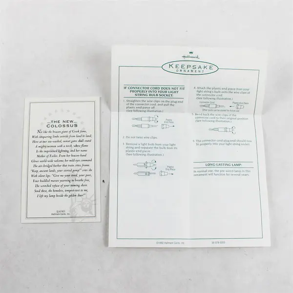 1996 Hallmark Keepsake Ornament Statue of Liberty - New Collectible