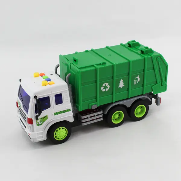 Friction Power Garbage Truck Toy With Flashing Lights And Sounds Works