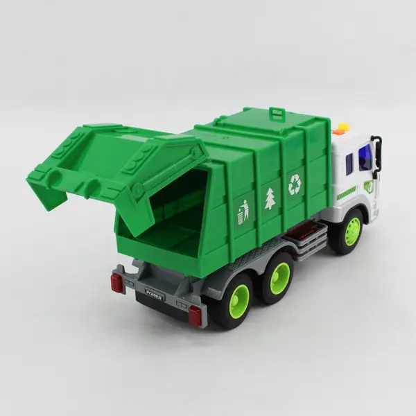 Friction Power Garbage Truck Toy With Flashing Lights And Sounds Works