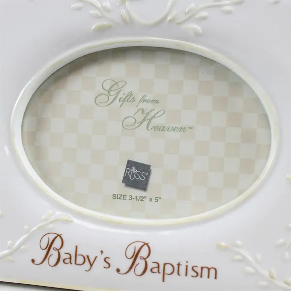 RUSS Baby Baptism Gifts From Heaven Porcelain Picture Frame Unisex New