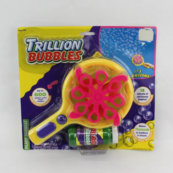 NWT Trillion Bubbles Wand Dipping Dish And Bubbles Yellow, Pink, and Purple