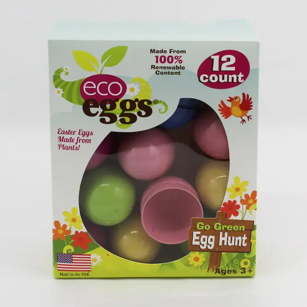 Box of 12 Plastic Easter Eggs by Eco Eggs, New made in USA 