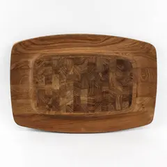 Vintage Dansk IHQ Teak Cutting Board/Serving Tray MCM Checker 17x11