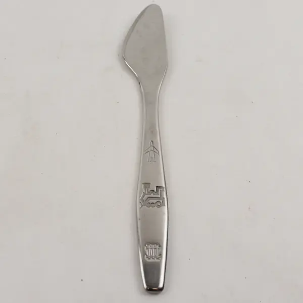 Rare HTF Collectible Nicrosil Souvenir SS Cheese Knife Engraved Travel Motifs 