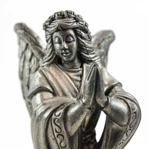 Heavy Pewter Praying Angel Taper Candle Holder