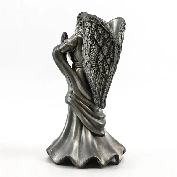 Heavy Pewter Praying Angel Taper Candle Holder
