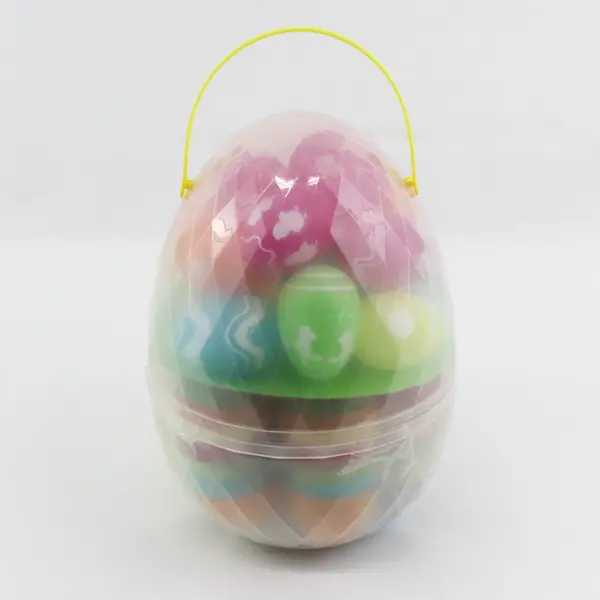 Large Plastic Egg Container With Decorative Plastic Easter Eggs, 40 Count