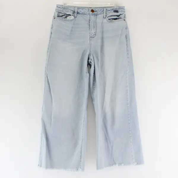 A New Approach Light Wash High-Rise Wide Leg Cropped Jeans Women's Size 6