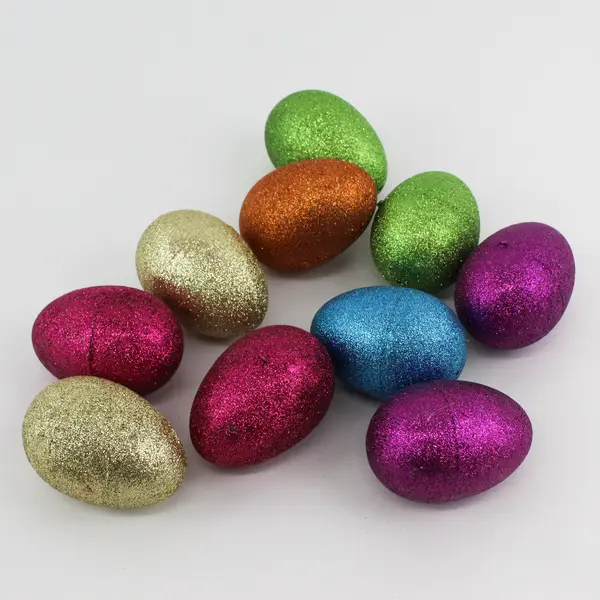 Bag of 10x3" Glitter Eggs, Various Colors 