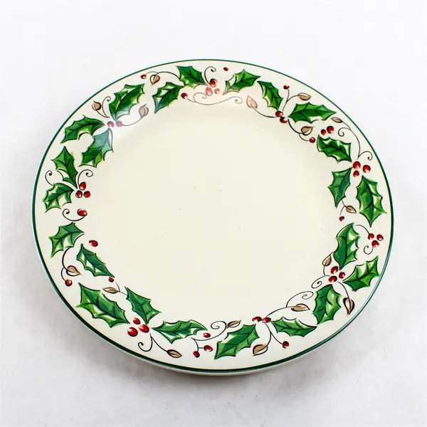 Lot of 2 Holly Holiday Holly & Berries 11" Dinner Plates Festive