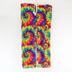 Grandma Pants Rainbow Tie-Dye Fleece Pajama Pants Women's XS