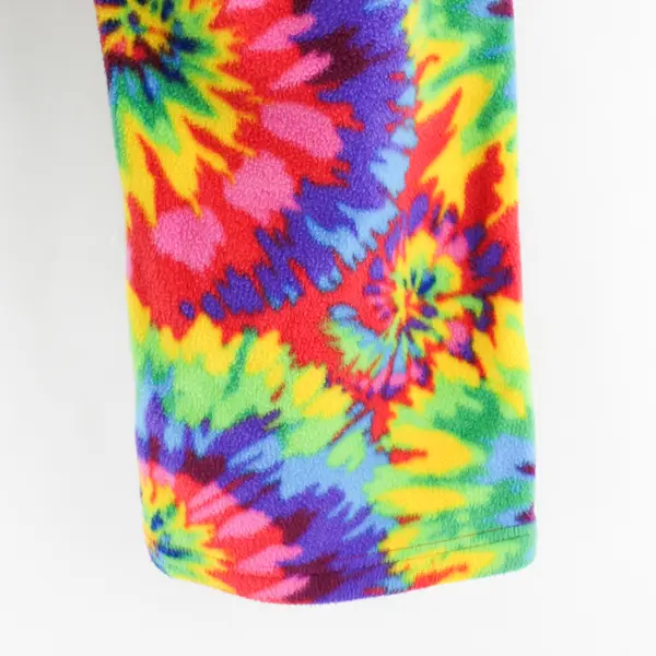 Grandma Pants Rainbow Tie-Dye Fleece Pajama Pants Women's XS