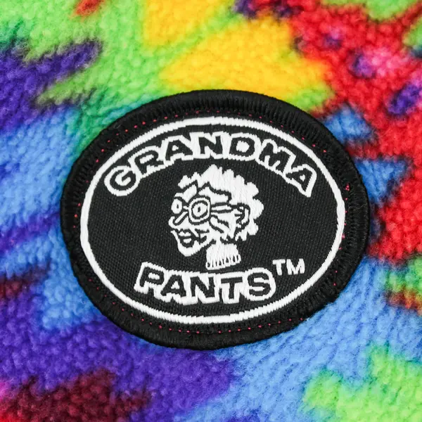 Grandma Pants Rainbow Tie-Dye Fleece Pajama Pants Women's XS