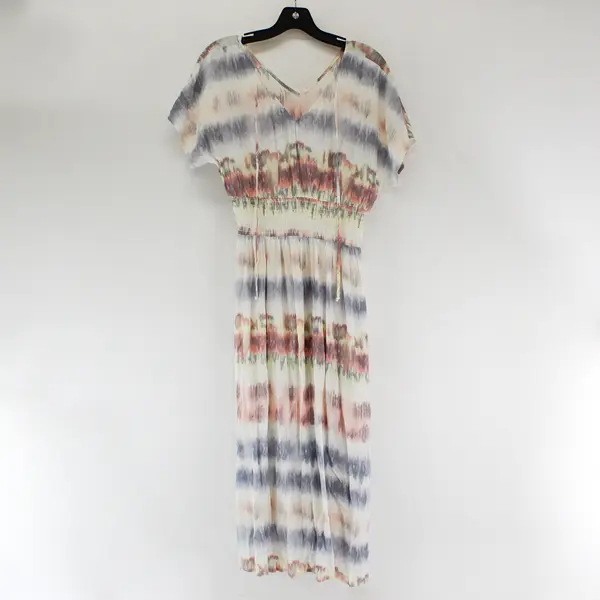 BeBop Multicolor Short-Sleeved V-Neck Fit & Flare Dress Women's Small