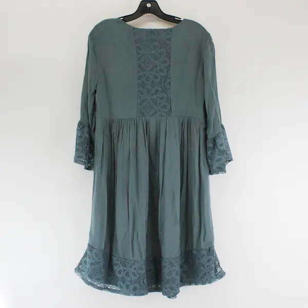 Artesia Teal 3/4 Bell Sleeve V-Neck Knee-Length Dress Women's Small